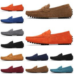 2021 running shoes Non-Brand jogging casual Selling black pink blue gray orange green brown mens slip on lazyleather peas