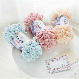 1PC 500g Puffy Yarn 100% Micropolyester No Needles No Hook Collection Blanket Finger Crochet Knitting Bags Sweater Yarn Y211129