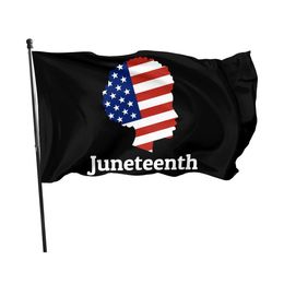 Juneteenth American 3x5ft Flags Decoration 100D Polyester Banners Indoor Outdoor Vivid Colour High Quality With Two Brass Grommets