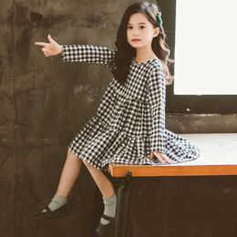 Dresses for Girls Casual Plaid Dress Girl 2020 Newest Children Dress Spring Teenage Kids Girls Clothes 6 8 10 12 13 14 Year Q0716