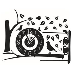 Wall Stickers Unique Design Tree And Clock Pattern 3D Wallpaper Removable Self-adhesive Bedroom Home Decoration Art Decals