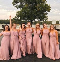 Vestidos De Dama De Honor Rosa Rosa Polvorientos Oferta Online | DHgate.com