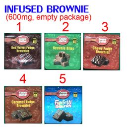 -600mg infundido brownie mordidas edibling embalagem mylar bags vermelho veludo Chewy caramelo funfetti brownies chocolate