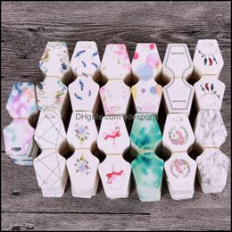 Greeting Cards Event & Party Supplies Festive Home Garden 30Pcs 4.5*10.8Cm Folding Tag Colorf Jewellery Display Card Necklace Bracelet Lable C