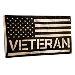 American Veteran Black Flag Vivid Colour UV Fade Resistant Double Stitched Decoration Banner 90x150cm Digital Print Wholesale