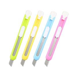 Deli stationery Candy Colour Mini Utility Knife Photo Box Paper Cutter Office School Tools Supplies Art And Craft