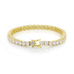 2022 New dign 18Kgold YCD 3-6mm 7-9In Zircon Diamonds Women Men's Bracelet 18K Gold Plated Cuban Chain HipHop Tennis Bracelet