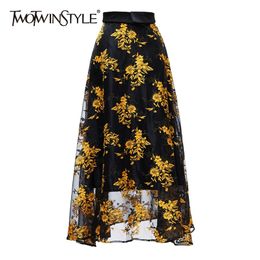 Vintage Print Floral Mini Skirt For Women High Waist Hit Color Joker Skirts Female Fashion Clothing 210521