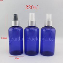 220ml X 24 blue round empty plastic spray perfume bottles with sprayer pump ,220cc for cosmetics packaging.good qty