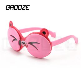 GAOOZE Child Sunglasses Polarised Round Glasses Girls Boys Animal Sunglasses Bear Polarising Glasses for Travel LXD265