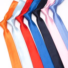 Solid Ties Groom Fashion Classic Slim Tie Polyester Narrow Cravat 5cm Blue Red Black Wedding Party Necktie Accessories