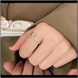 Band Rings Jewelry Drop Delivery 2021 High Quality Sensual Net Red Light Luxury Niche Exquisite Fashion Open Index Finger Ring Female Olciw