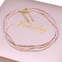 -AA Natürliche Süßwasser Perle Halskette Reis Form Perlen Schmuck Für Frauen Hochzeit Geschenke Mode Kupfer Kette Choker Halskette Y0420