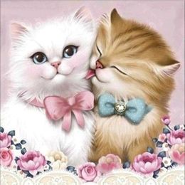 LZAIQIZG New Arrivals Cat Couple 5D Painting Full Square/Round DIY Diamond Embroidery Rhinestones Pictures