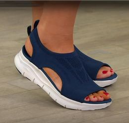 Summer Sandals Mesh Casual Women Ladies Wedges Outdoor Shallow Platform Shoes Female Slip on Light Comfort Plus Size