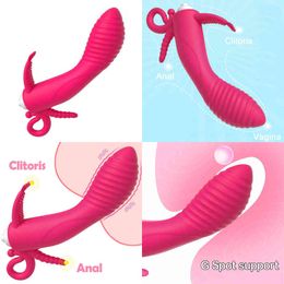 NXY Vibrators 3 in 1 Vibrator Rabbit Dildo Waterproof Vaginal Clitoral Anal Stimulator Vibration Erotic Sex Toys for Women Couples Shop 220110