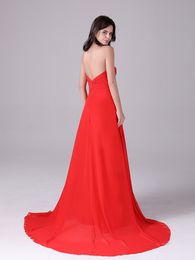 Elegant Red Off the shoulder Prom Dress With Sleeveless Satin Bow Simple Party Graduation Homecoming Dress