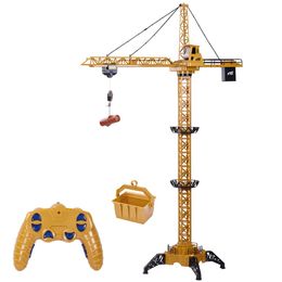 2022 spielzeuglift 2.4G RC Tower Crane 6CH 128cm 680Rotation Lift Modell Fernbedienung Baukran mit leichten Sound für Kinder Spielzeug Geschenk
