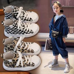 Girls Casual Wild Children's Shoe Kids Sneakers For Girls 2021 Autumn New Children's High-top Boys Canvas Shoes Comfortable G1025