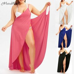 Plus Size 3xl-5xl Summer Wrap Slip Tunic Cover DrUp Women Robe De Plage Bandage BacklDresses Beach Sarong Vestidos 2019 X0529