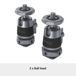 1/2 pcs Mini Ball Head with Removable Cold Shoe Mount Mounts Monitor lights & video accessories to the camera