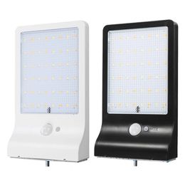 LED Solar Powered PIR Motion Sensor Security Waterproof Wall Light Outdoor Spotlight - White