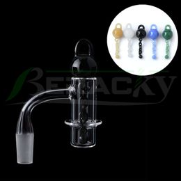 DHL!!! Beracky HALO Bevelled Edge Smoking Quartz Banger With Glass Terp Chains Cap 2.5mm 20mmOD Male Female Slurper Nails For Water Bongs Dab Rigs