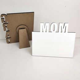 Sublimation blank photo frame Plain white calendar boards Table frames Father's Mother's Day Gifts thermal Heat Printing desk stand plate party decoration G41F8YS