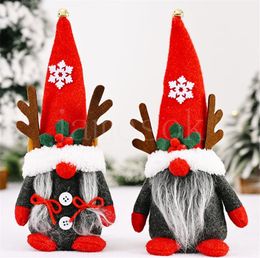 Gnomes Christmas Decor Creative Antlers Dwarf Ornaments Swedish Gnome xmas Faceless Forest Old Man Gifts DD600