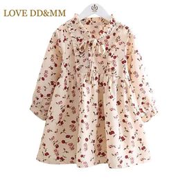 LOVE DD&MM Girls Dresses Girl Clthing Baby cute Lace Chiffon Stand Collar Dress 210715