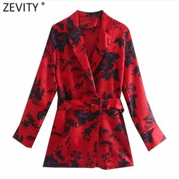 Women Fashion Flower Print Red Smock Blouse Office Lady Sashes Casual Shirts Chic Business Kimono Blusas Tops LS7650 210420