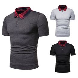 Polo Shirt New Summer Men Plaid Color Loose European Size Short Sleeve POLOT Shirt