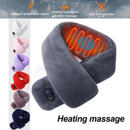 Electric Scarf Men's And Women's Winter Scarves Smart Heating Pure Colour Neck Guard Vibration Massage Collar Cycling Caps & Masks