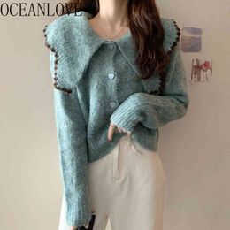 Single Breasted Woman Cardigans Solid Japan Style Sweet Kawaii Sweaters Ins Fashion Mujer Chaqueta 19594 210415