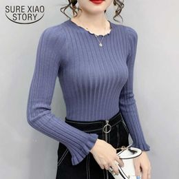 Casual Long Sleeve Autumn Knitted Sweater Women Pullover Sweaters Korean Style Winter Slim White Pull Knitwear Pull Femme 11498 210528
