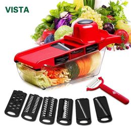 Myvit Vegetable Cutter with Steel Blade Mandoline Slicer Potato Peeler Carrot Cheese Grater vegetable slicer Kitchen Accessories 210406