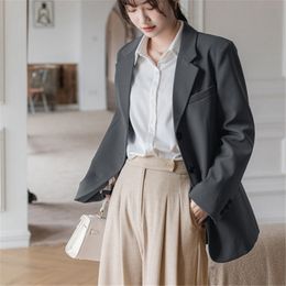Vintage Brief Elegance Gentle Streetwear All Match Women Chic OL Jackets Female Outwear Blazers Plus Size Coats 210421