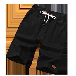 mens casual shorts men's summer loose pants beach pure cotton solid Colour 210714