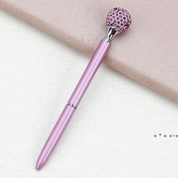 Crystal Element Roller Ball Pen Big Diamond Ballpoint Pens Gem Wedding Office Supplies Gift 11 Colours LLE12292