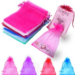 2021 new 500pcs/lots Light Color Jewelry Packing Drawable Organza Bags 7x9cm,Wedding Gift Bags & Pouches