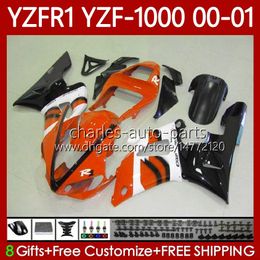 OEM Body Kit For YAMAHA YZF-1000 YZF-R1 Orange Black YZF 1000 CC R 1 2000 2001 2002 2003 Bodywork 83No.134 YZF R1 1000CC 00-03 YZF1000 YZFR1 00 01 02 03 Motorcycle Fairing