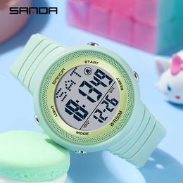 SANDA Fashion Outdoor Sport Watch Men Multifunction Watches Alarm Clock Chrono 5Bar Waterproof LED Digital Watch reloj hombre G1022