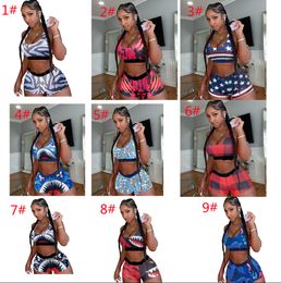 Women Fitness Tracksuits Printing Personalised Bra Long Pants Two Piece Outfits Summer Leisure Suit Various Platform Styles Custom Logo