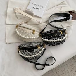 Crossbody Bags Pearl MINI Woollen Cloth For Women Winter Handbags Female Travel Trending