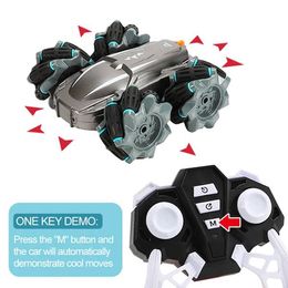 2.4G Wireless Remote Control Double-sided Driving Stunt Car 4WD 360 Degree Rotation Drift Deformation LED Light RC Car