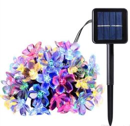 6V energia solar fada corda luzes 7m 50 levou brinquedos pêssego flor decorativo jardim jardim pátio árvores de natal festa de casamento