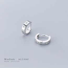 Hollow Stars Hoop Earring for Women Genuine 925 Sterling Silver Simple Pentagram Fashion Jewellery Bijoux 210707