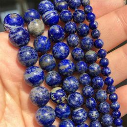 AA Natural Lapis Lazuli Stone for Jewellery Making 4 6 8 10mm Round Loose Beads DIY Bracelet Charms Accessories 15''Inches