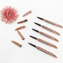 Waterproof Double Eyebrow Pencil with Soft Brush Dark Brown Chocolate 5 Fashion Colors for Eyes Makeup