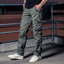 Men's Pants Mens Military Tide Solid Khaki Breathable Summer Large Size Multi Pocket Long Trouser Spliced Pantalon Homme